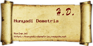 Hunyadi Demetria névjegykártya